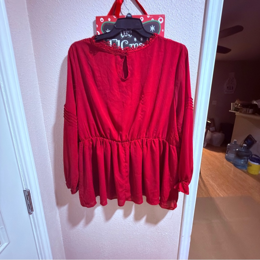 BloomChic Elegant Scarlet Blouse